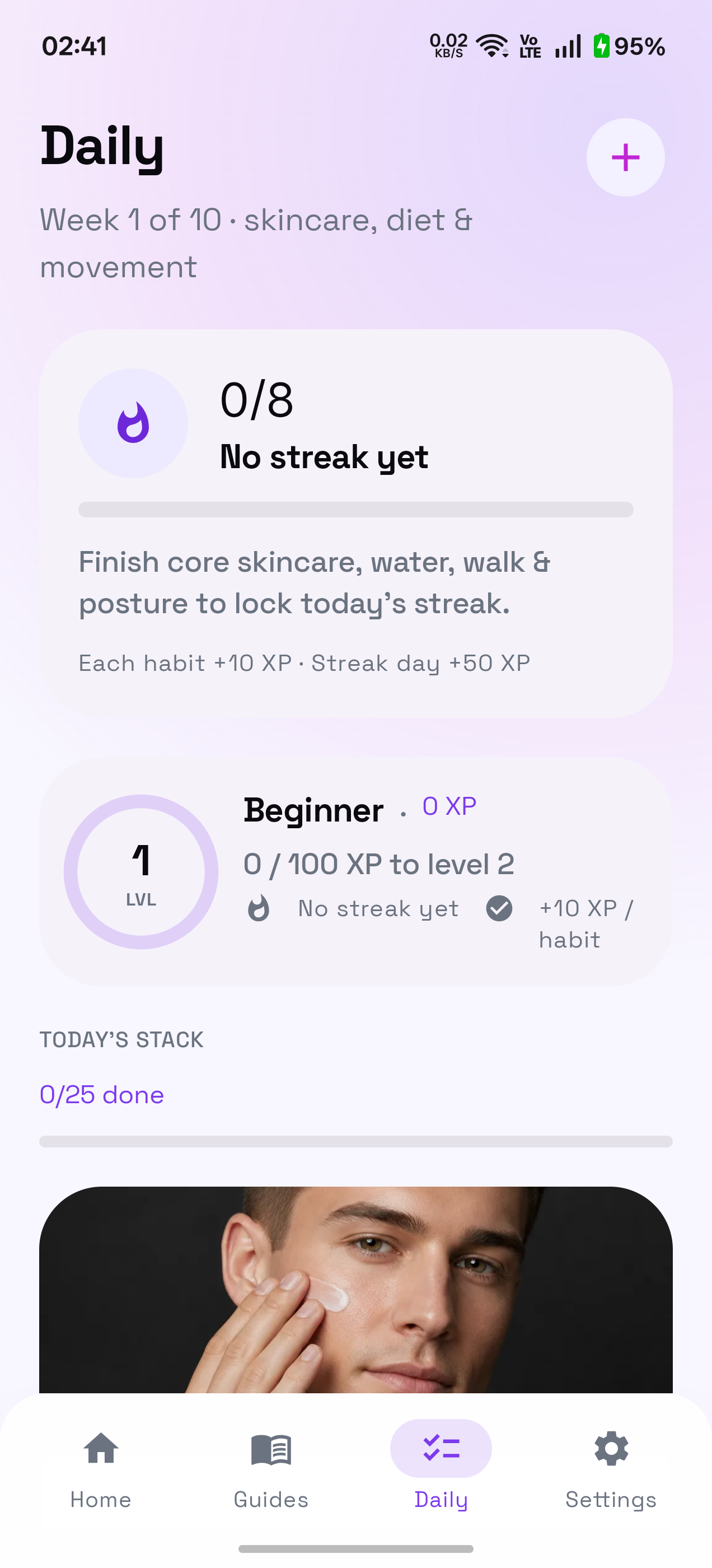 Daily glow-up routine tracker